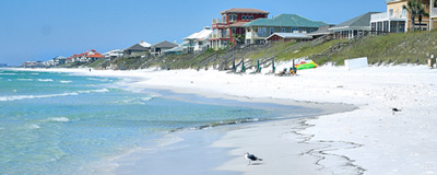 Here is the beach in front of one of the Santa Rosa Beach condos for sale