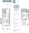 1650 floor plan D 895 sqft. 1 bedroom