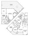 K-L floor plan, (Unit First Floor) Gross Square Feet: 4363 Balcony: 460 (Unit Second Floor) Gross Square Feet: 2643 Balcony: 2187