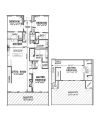 N-L (has a loft) floor plan, (Unit First Floor) Gross Square Feet: 2251 Balcony: 354  (Unit Second Floor) Gross Square Feet: 800 Balcony: 400